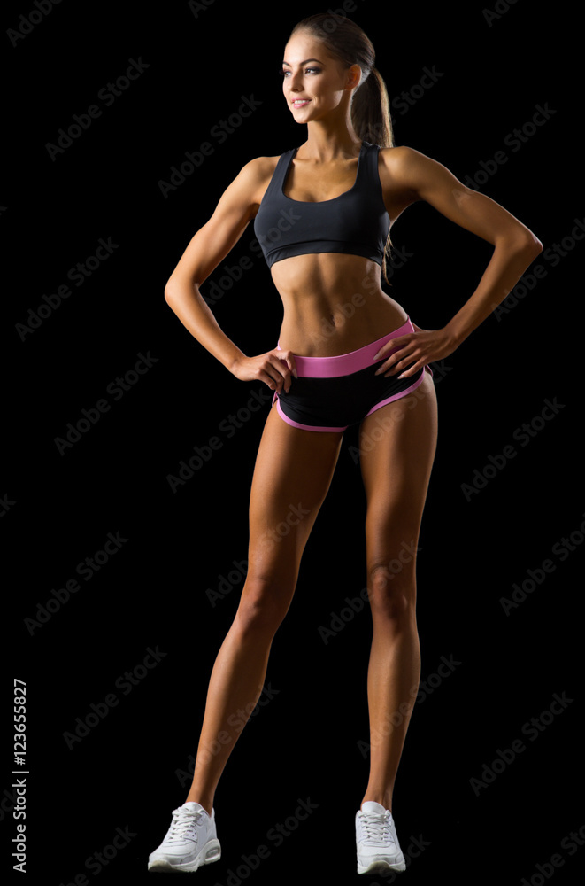 Fototapeta premium Sporty girl isolated