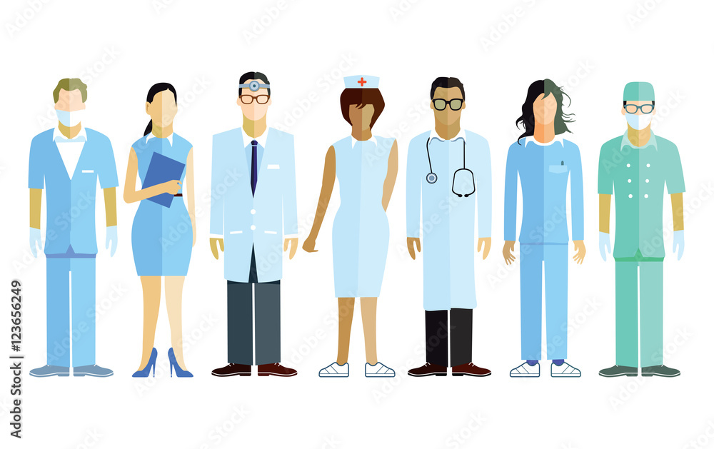 Gruppe von Ärzten und Krankenschwestern und medizinisches Personal Gruppe von Ärzten und Krankenschwestern und medizinisches Personal