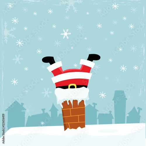 Santa Stuck In The Chimney