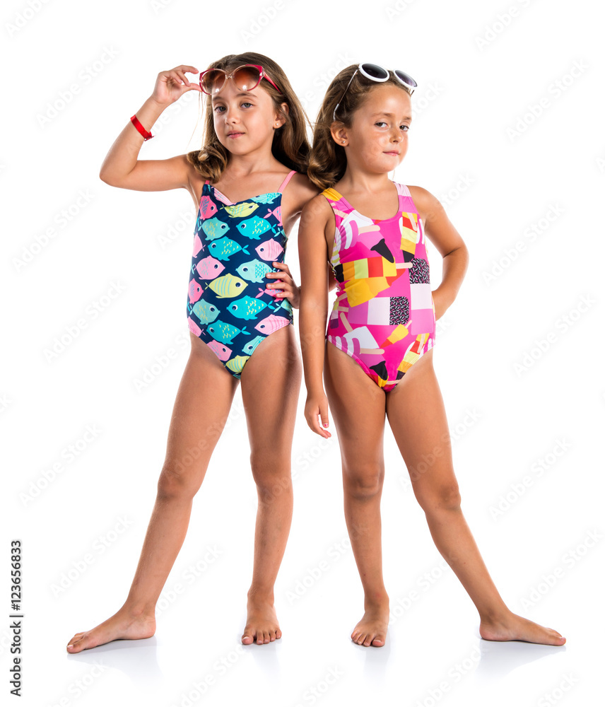 little girls in swimwear