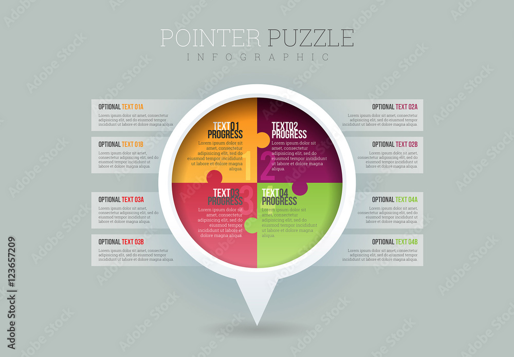 Pointer Puzzle Infographic Stock Template Adobe Stock