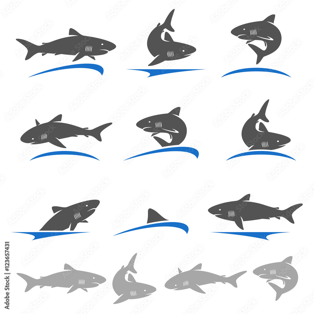 Shark set. Vector Shark set. Vector