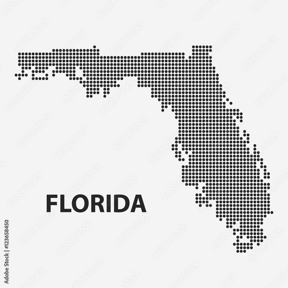 Dotted map of the State Florida. Vector illustration.