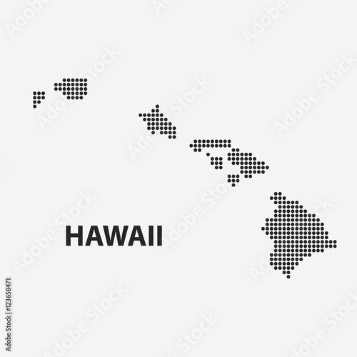 Dotted map of the State Hawaii. Vector illustration.