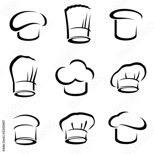 chef hats set. Vector