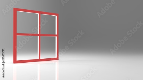 3d rendering abstract blank window frame with nice background co