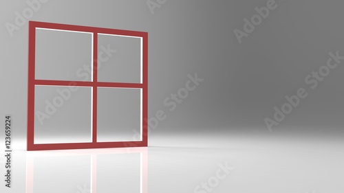 3d rendering abstract blank window frame with nice background co