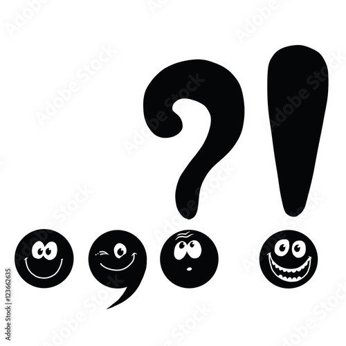 set of funny smiley punctuation