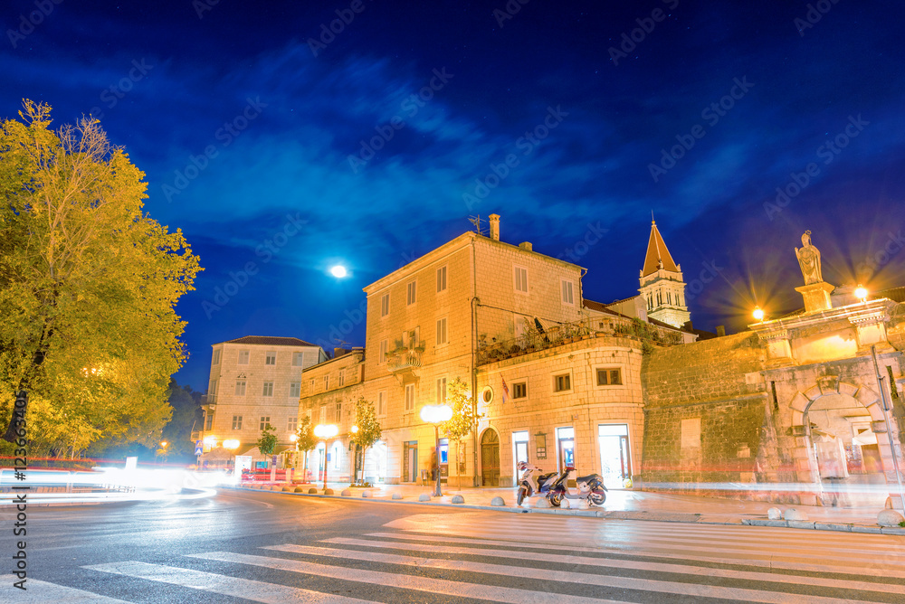 Trogir old town at night