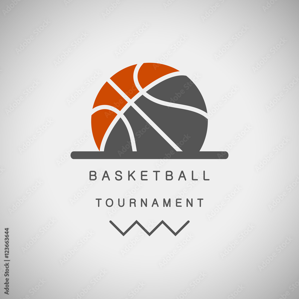 Naklejka premium Basketball tournament logo