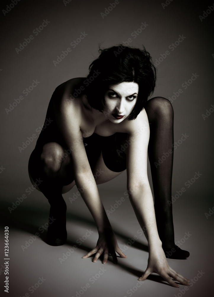 Fototapeta premium Portrait of dangerous and sexy demon woman