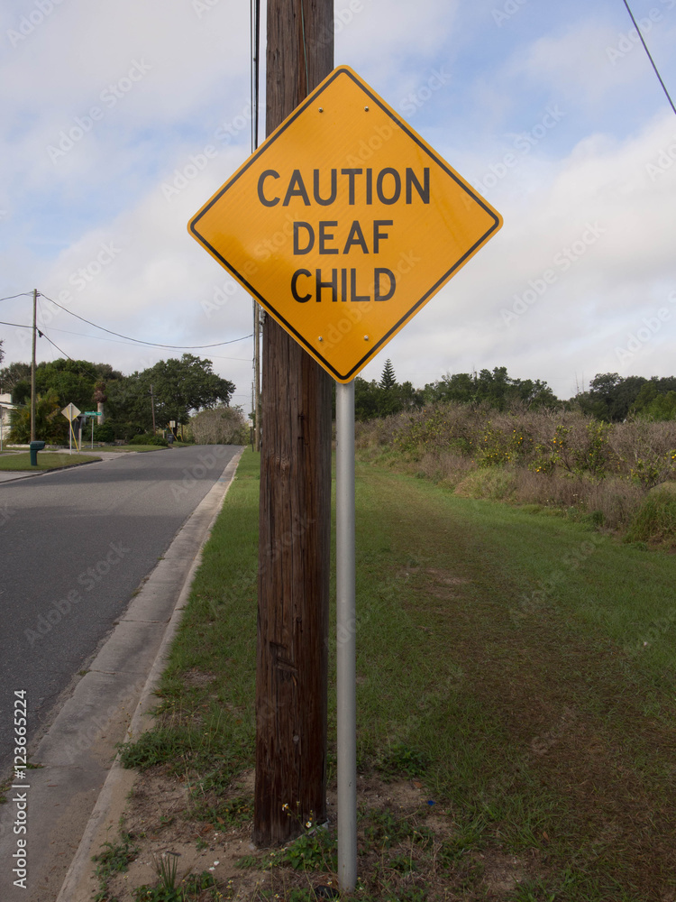 Caution Deaf Child Warning Sign