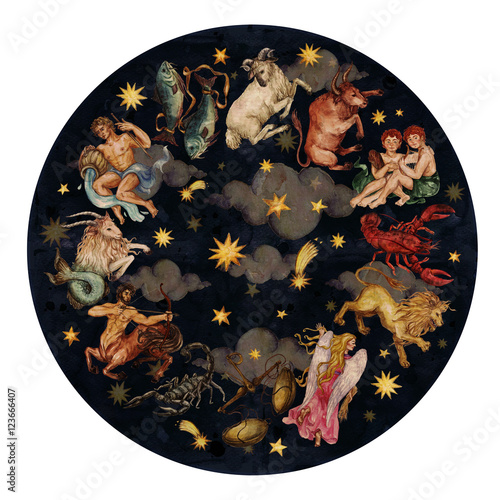 Photographie Zodiac circle - ensemble complet de 12 signes