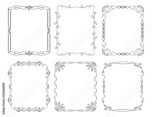 6 rectangular decorative frames