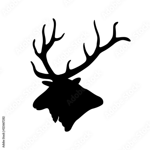 deer head vector illustration black silhouette