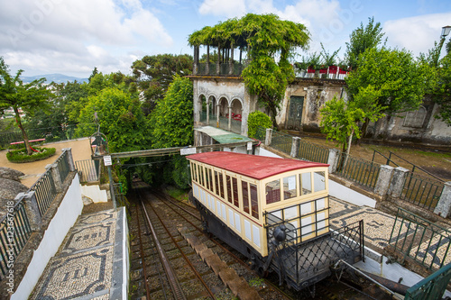 Funicular of Braga, Portugal. It reaches Bom Jesus do Monte Sanctuary. The most old funicular of the world, using water as motive power photo