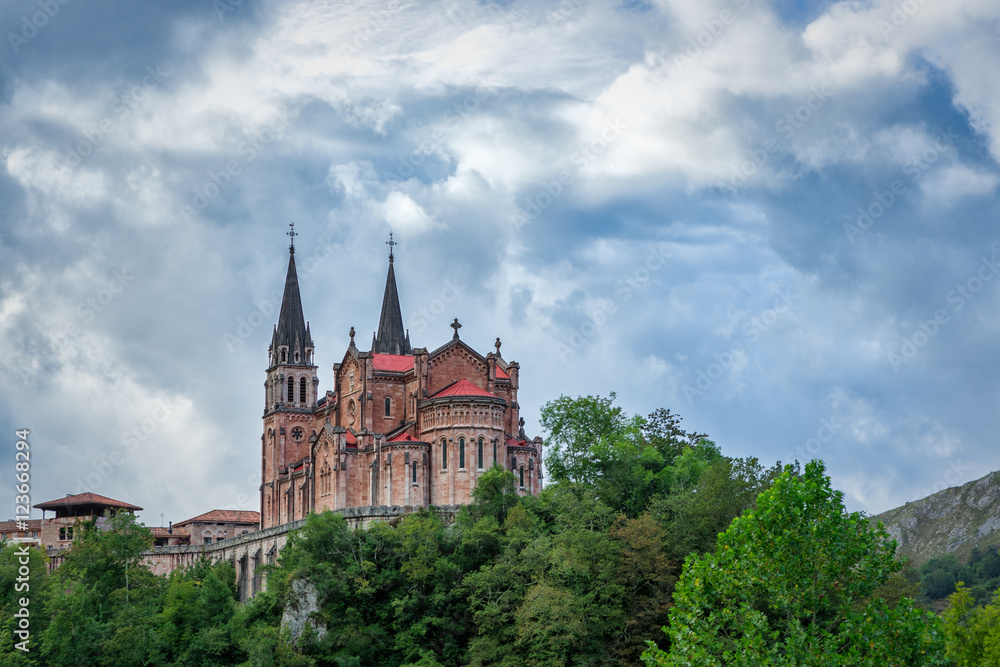 Basílica de Santa María la Real de Covadonga, Cangas de Onís, Asturias, Spain.

 It is a Neo-Romanesque Catholic church designed by Roberto Frassinelli and built by Federico Aparici y Soriano.