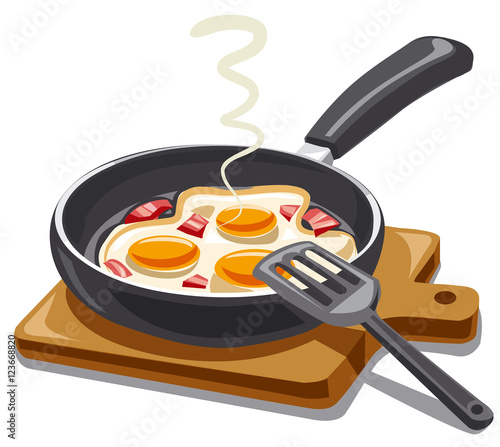 fried eggs with bacon