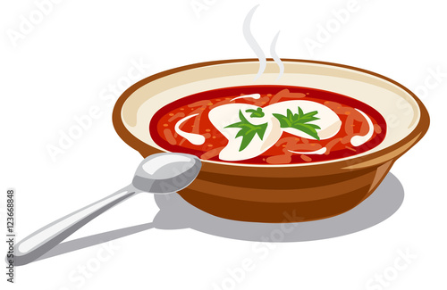  borscht with sour cream