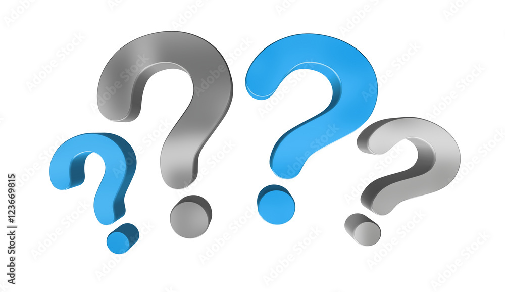 Blue and grey question marks 3D rendering Blue and grey question marks 3D rendering
