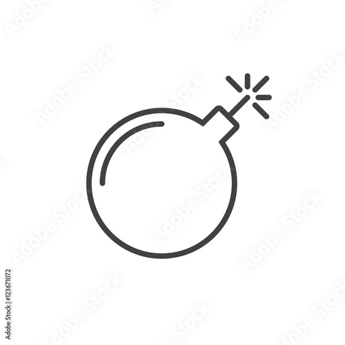 Bomb line icon, outline vector logo illustration, linear pictogram isolated on white