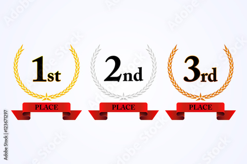 First, second and third place award laurel, vector