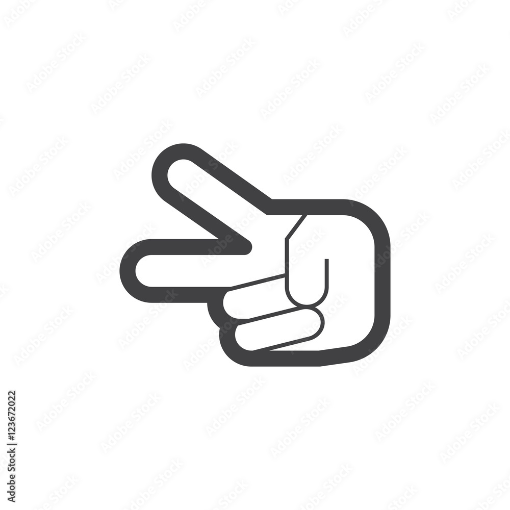 Fototapeta premium Hand scissors symbol. line icon, outline vector logo illustration, linear pictogram isolated on white