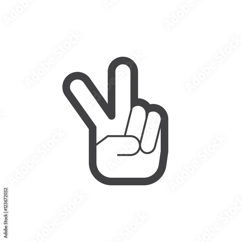 Hand peace symbol. line icon, outline vector logo illustration, linear pictogram isolated on white