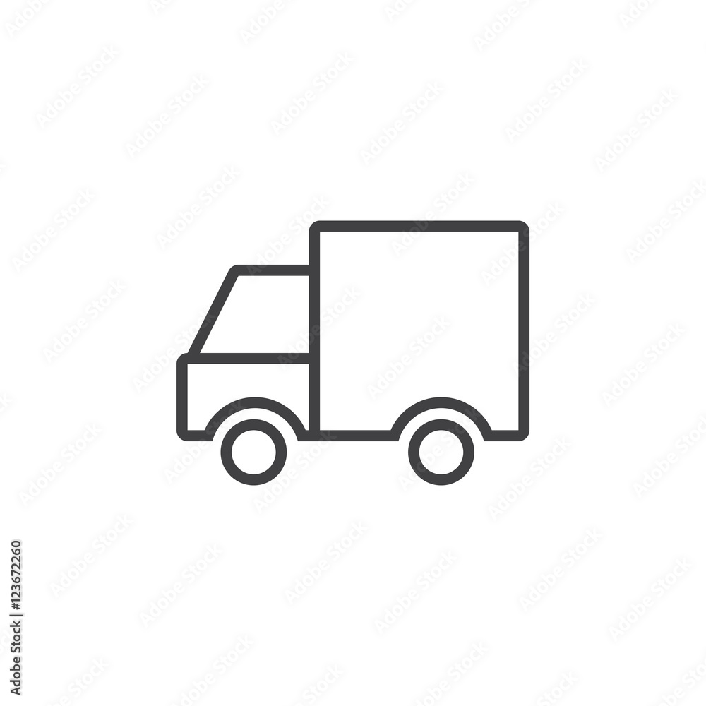 Shipping symbol. Track line icon, outline vector logo illustration, linear pictogram isolated on white Shipping symbol. Track line icon, outline vector logo illustration, linear pictogram isolated on white