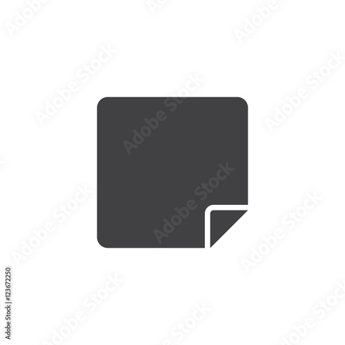 Sticky note icon vector, solid logo illustration, pictogram isolated on white