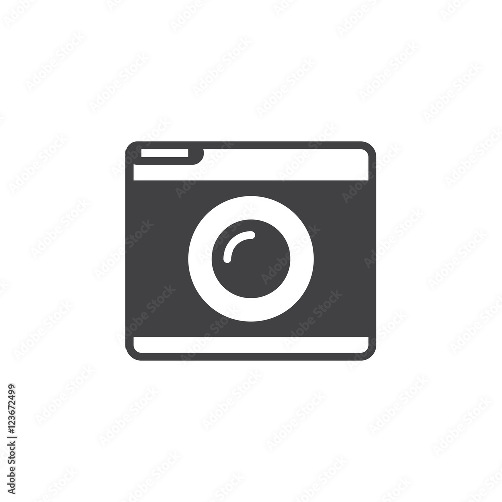 Retro camera icon vector, solid logo illustration, pictogram isolated on white Retro camera icon vector, solid logo illustration, pictogram isolated on white