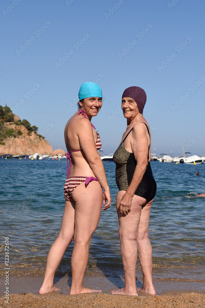 Two happy women on the beach Two happy women on the beach