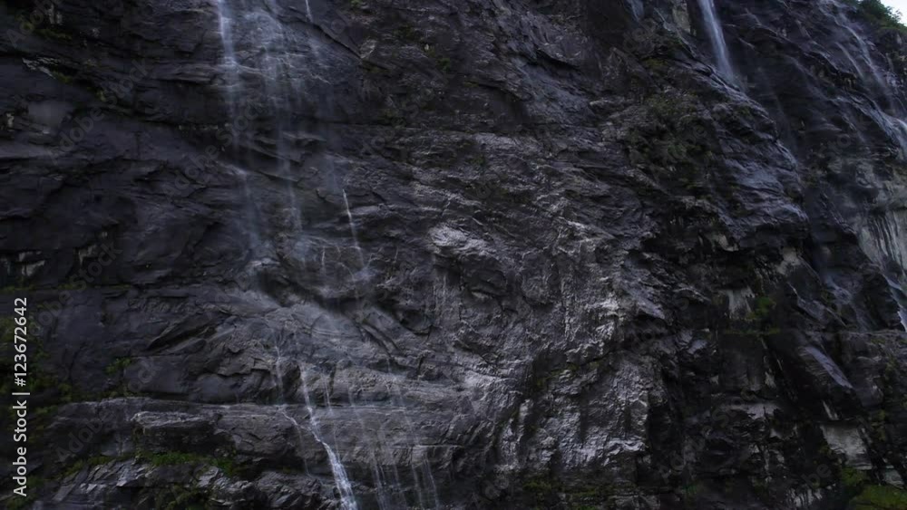 Shot of Rocky Mountains Covered with Waterfalls. Shot of Rocky Mountains Covered with Waterfalls.