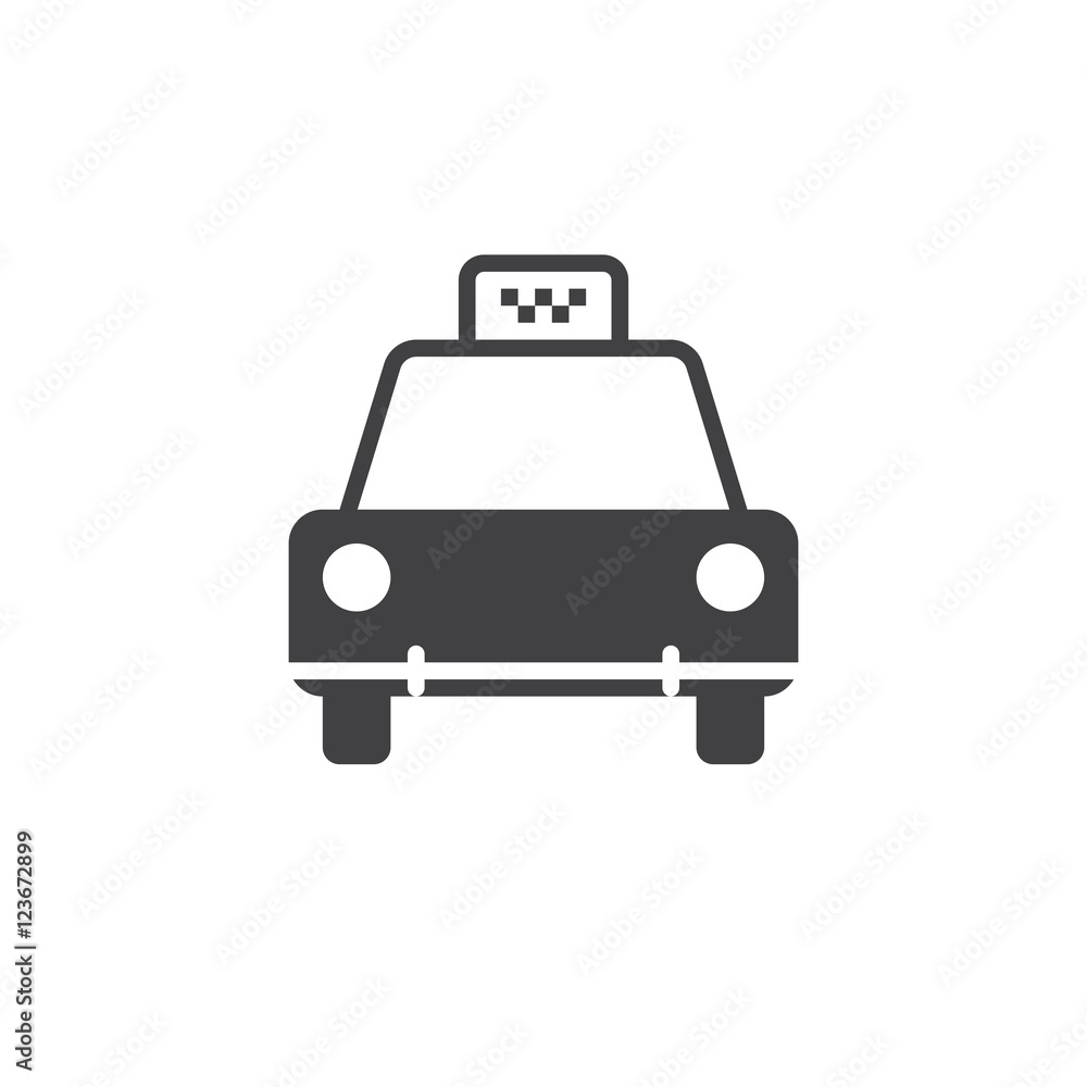 Taxi icon vector, solid logo illustration, pictogram isolated on white