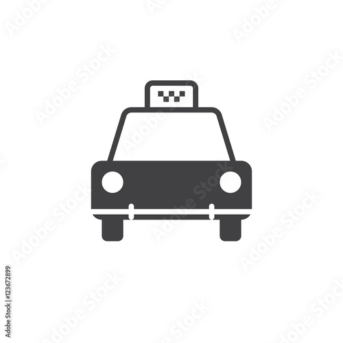 Taxi icon vector, solid logo illustration, pictogram isolated on white