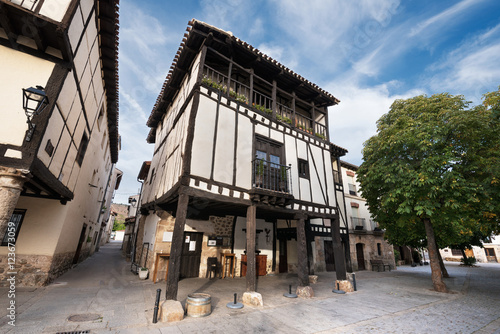 Ancient medieval buildings in the ancient city of Covarrubias, Burgos, Spain. photo