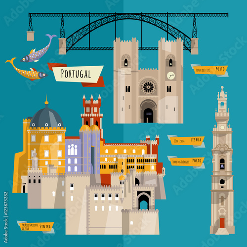 Sights of Portugal. Lisbon, Porto, Sintra. Europe.