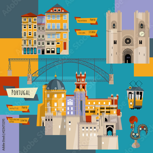 Sights of Portugal. Lisbon, Porto, Sintra. Europe.