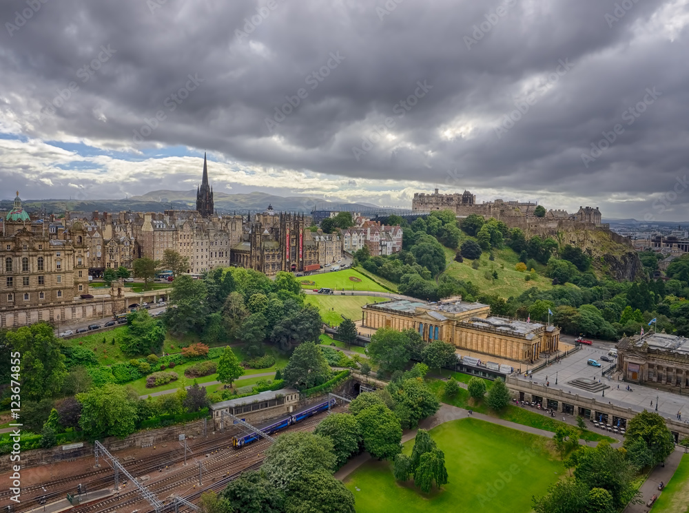 Panoramic view of the centre of the Edinburgh