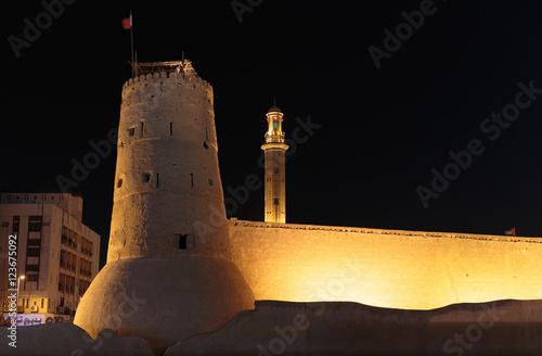 Ancient Arabic Fortress, Fahidi fort night view photo