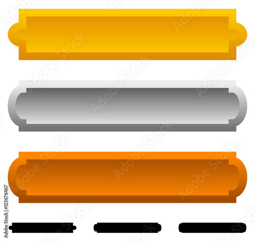 Gold silver bronze plaque banners with different side edges wita