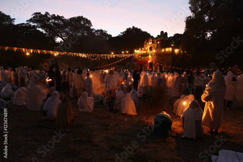 Timkat festival in Gondar, Ethiopia photo