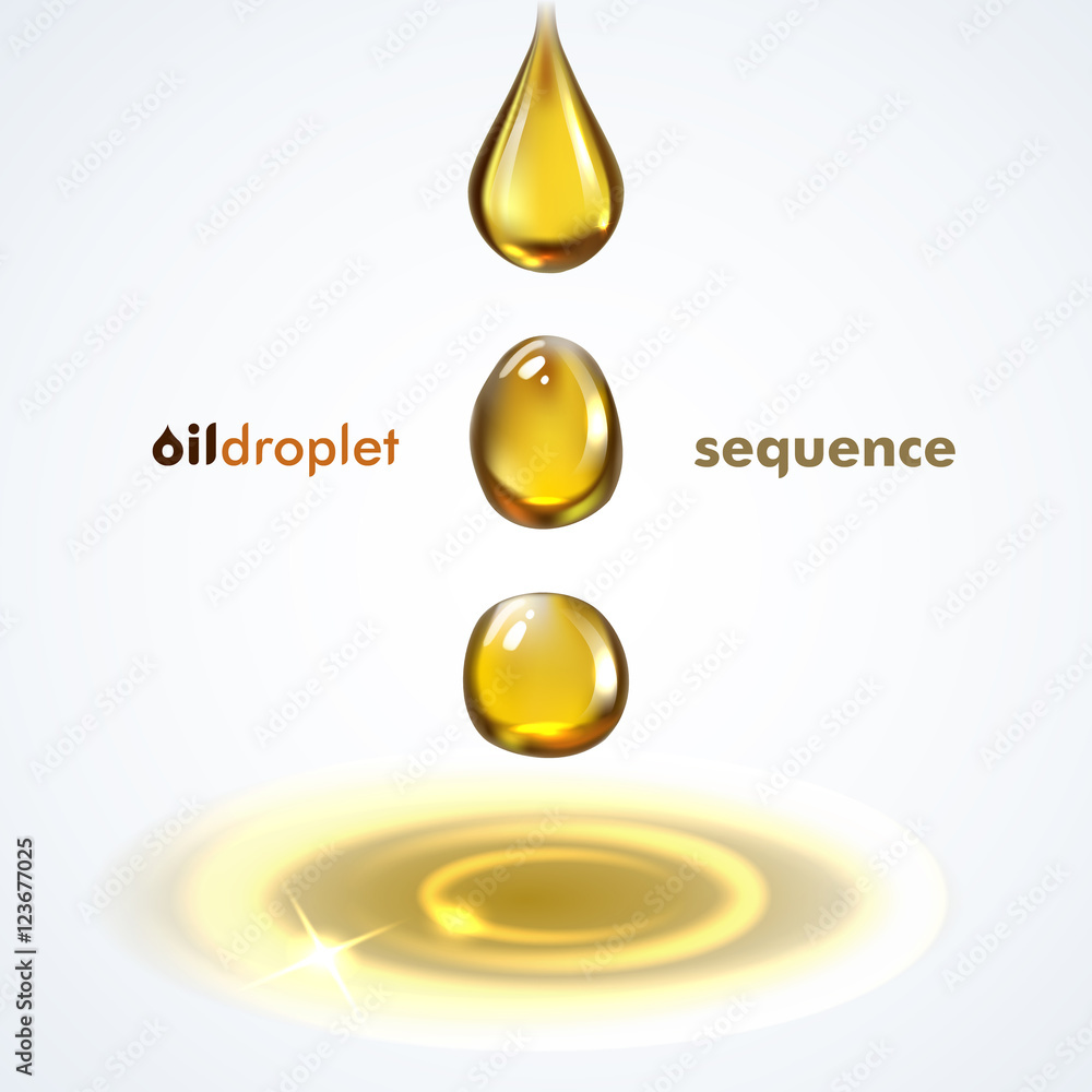 Oil droplet vector sequence