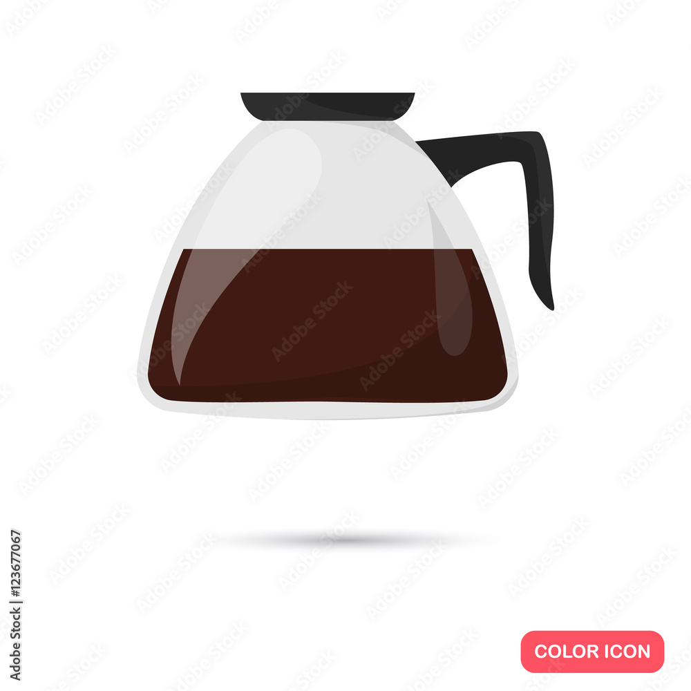 Color flat coffe ready icon. Flat design Color flat coffe ready icon. Flat design