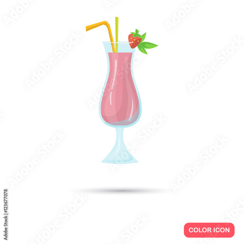 Color flat alcohol cocktail icon. Flat design
