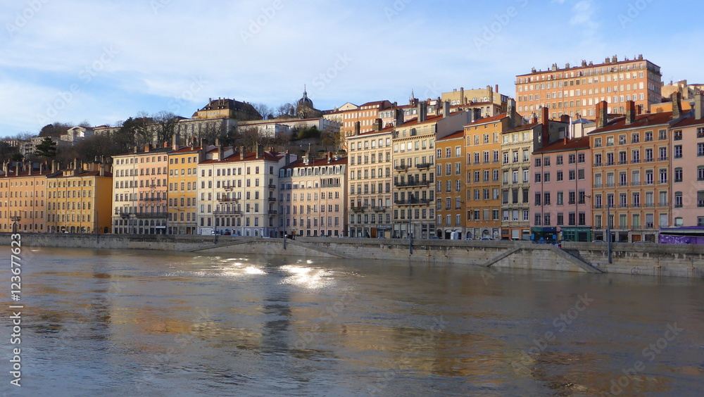 Obraz premium Lyon, widok na Croix-Rousse (Francja)
