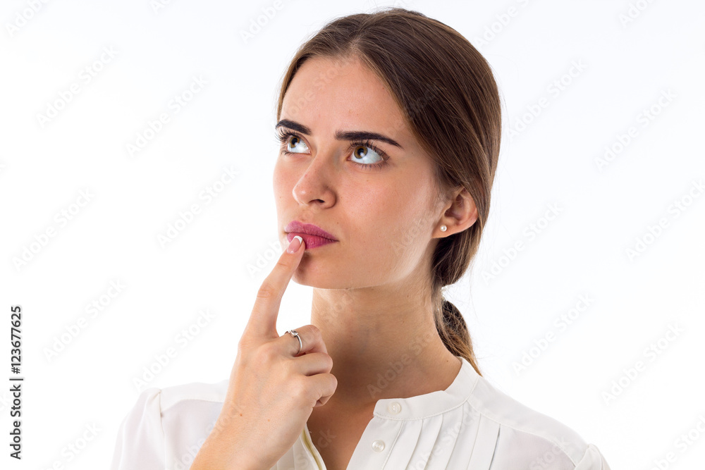 Woman thinking about something Woman thinking about something