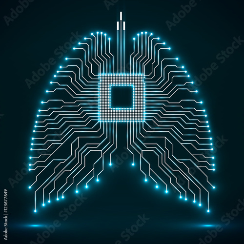 Abstract human lung, technology background, vector illustration eps 10