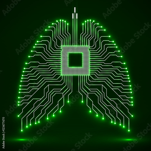 Abstract human lung, technology background, vector illustration eps 10
