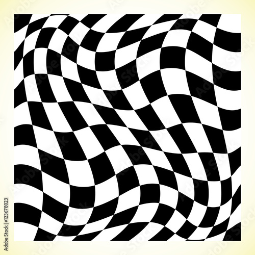 Checkered pattern (chess board, checker board) with distortion